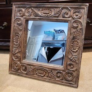 Antique Style Wood Grain Mirror